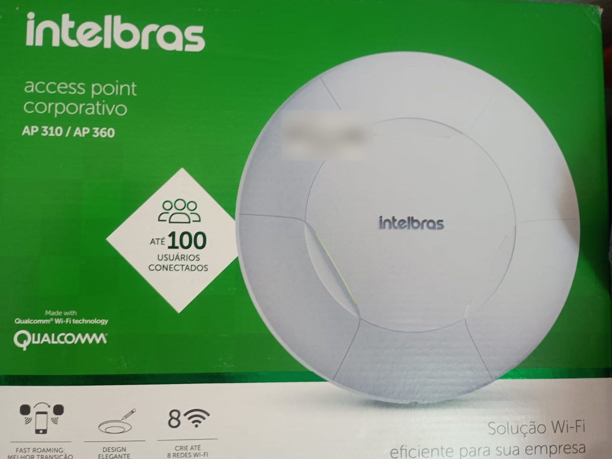 Caixa do ponto de acesso corporativo Intelbras AP 360